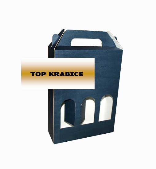 Darčekový obal na víno na 3 fľaše (modrá)