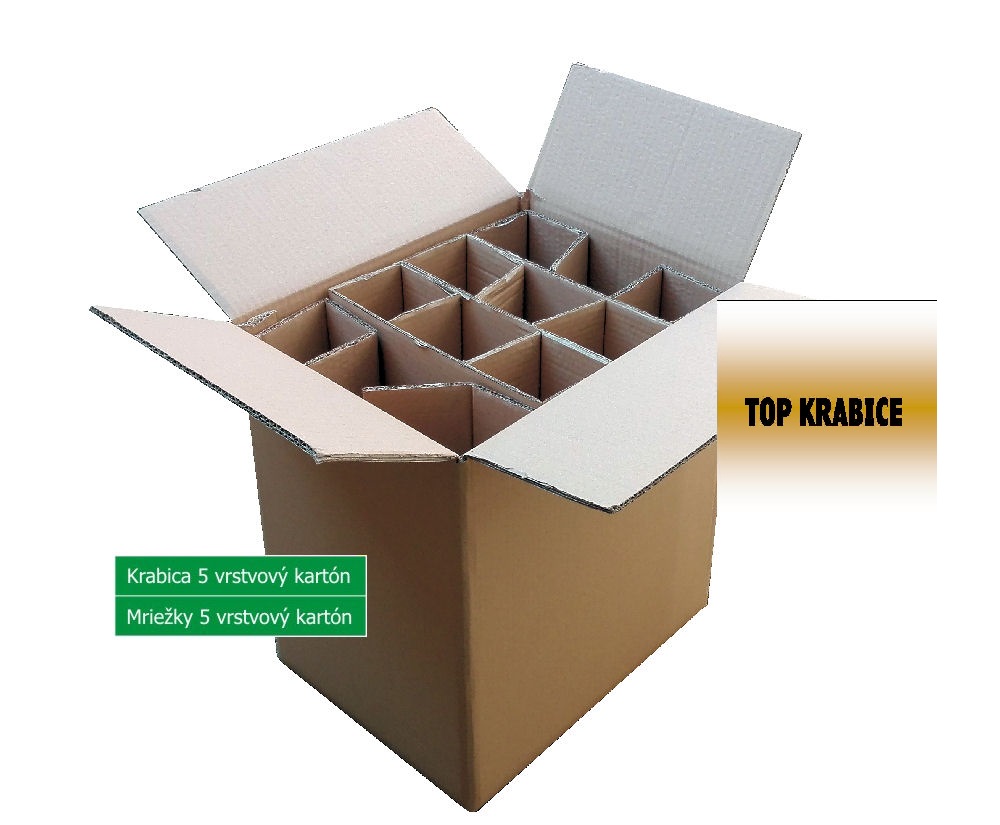 Krabica na víno (12 fl.) , 360x275x390 mm, 5VL+Mriežky (B)