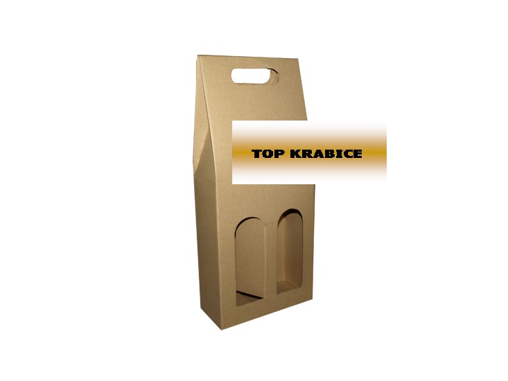 Darčekový obal na víno na 2 fľaše (hnedá)