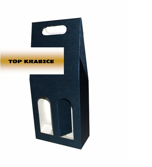 Darčekový obal na víno na 2 fľaše (modrá)