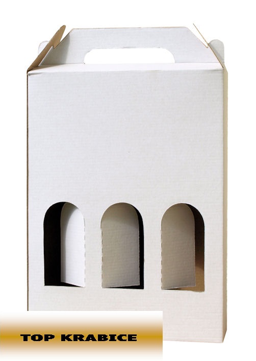 Darčekový obal na víno na 3 fľaše (biela)